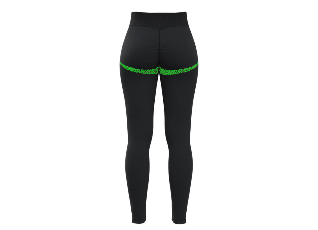 SportZbody Green Pantha High-Waisted Sculpting Leggings