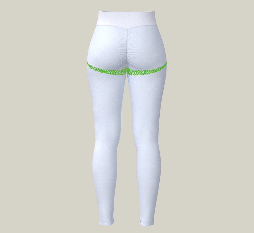 SportZbody Green Pantha High-Waisted Sculpting Leggings - White