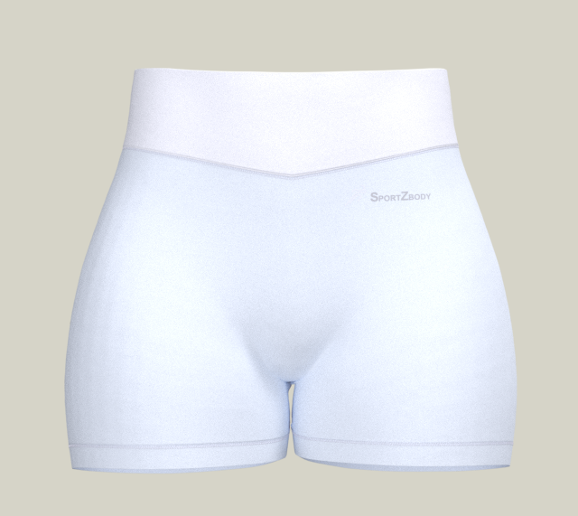 SportZbody Green Pantha High-Waisted Sculpting Shorts - White
