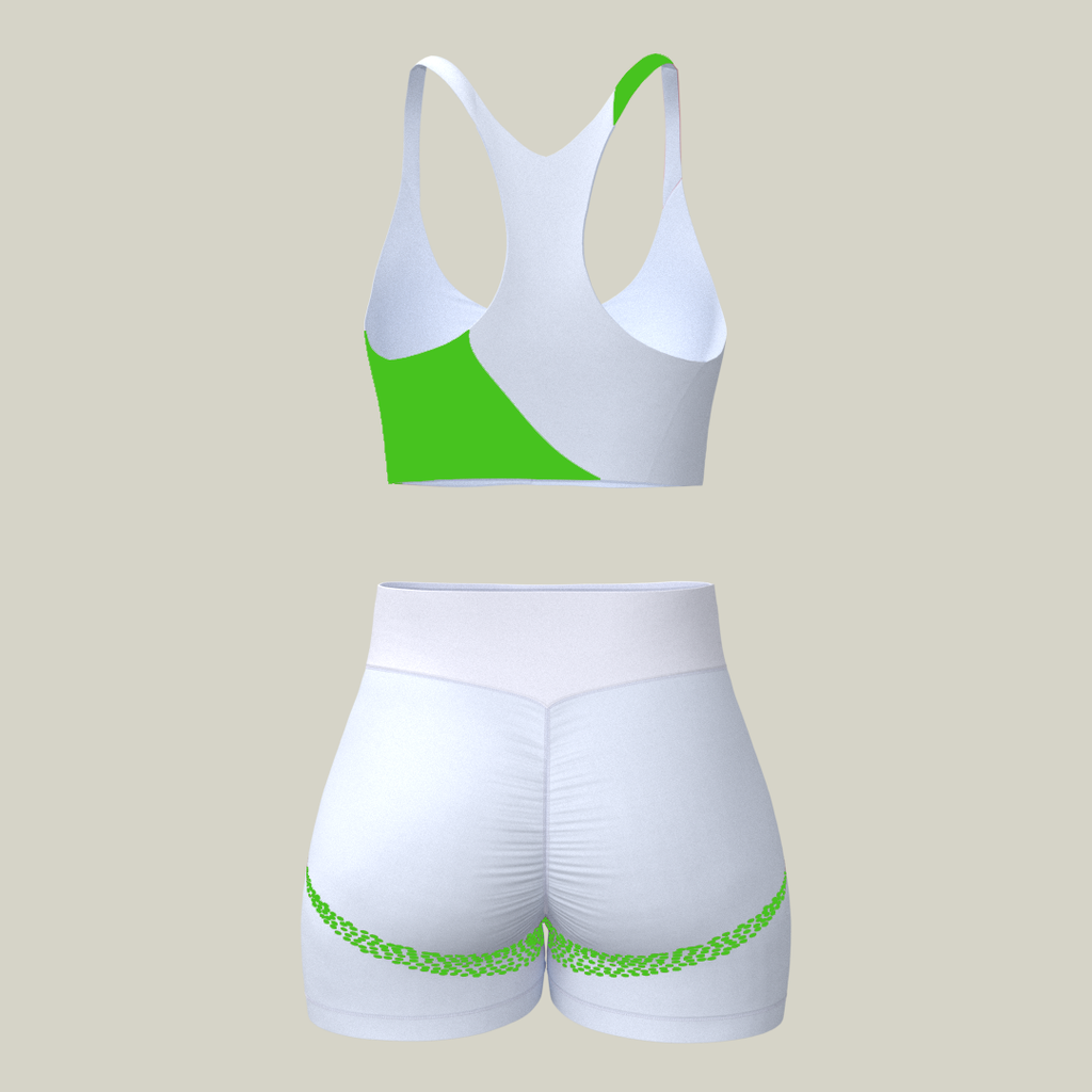 SportZbody Green Pantha High-Waisted Sculpting Shorts Set