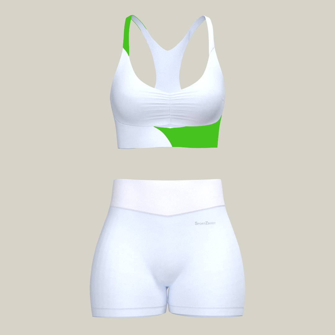 SportZbody Green Pantha High-Waisted Sculpting Shorts Set
