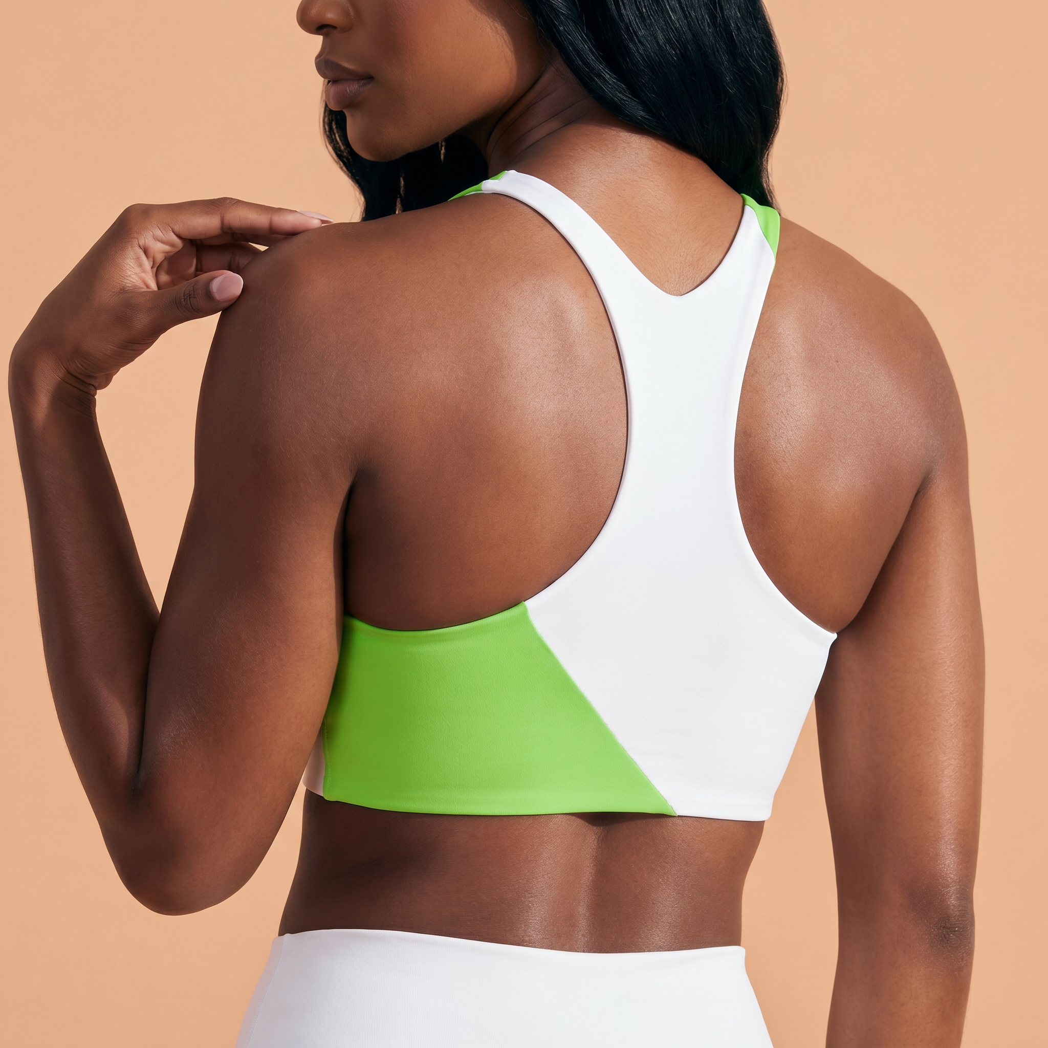 SportZbody Green Pantha Sculpting Workout Top - White