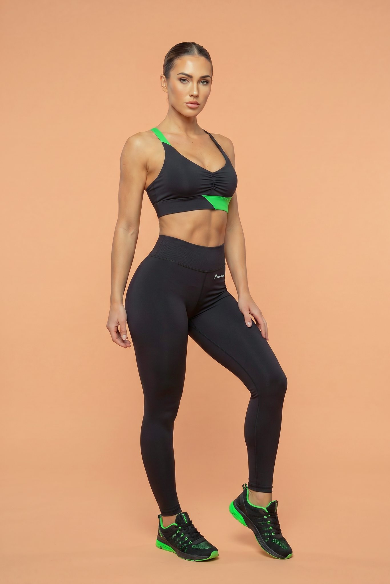 SportZbody Green Pantha High-Waisted Sculpting Leggings