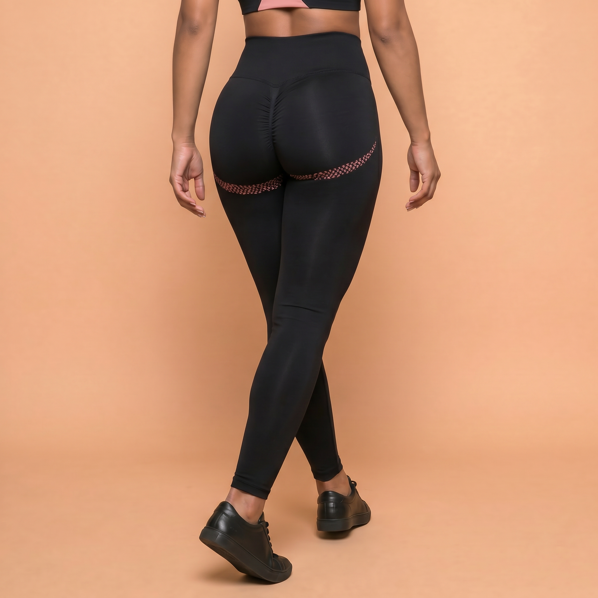 SportZbody Pink Pantha High-Waisted Sculpting Leggings