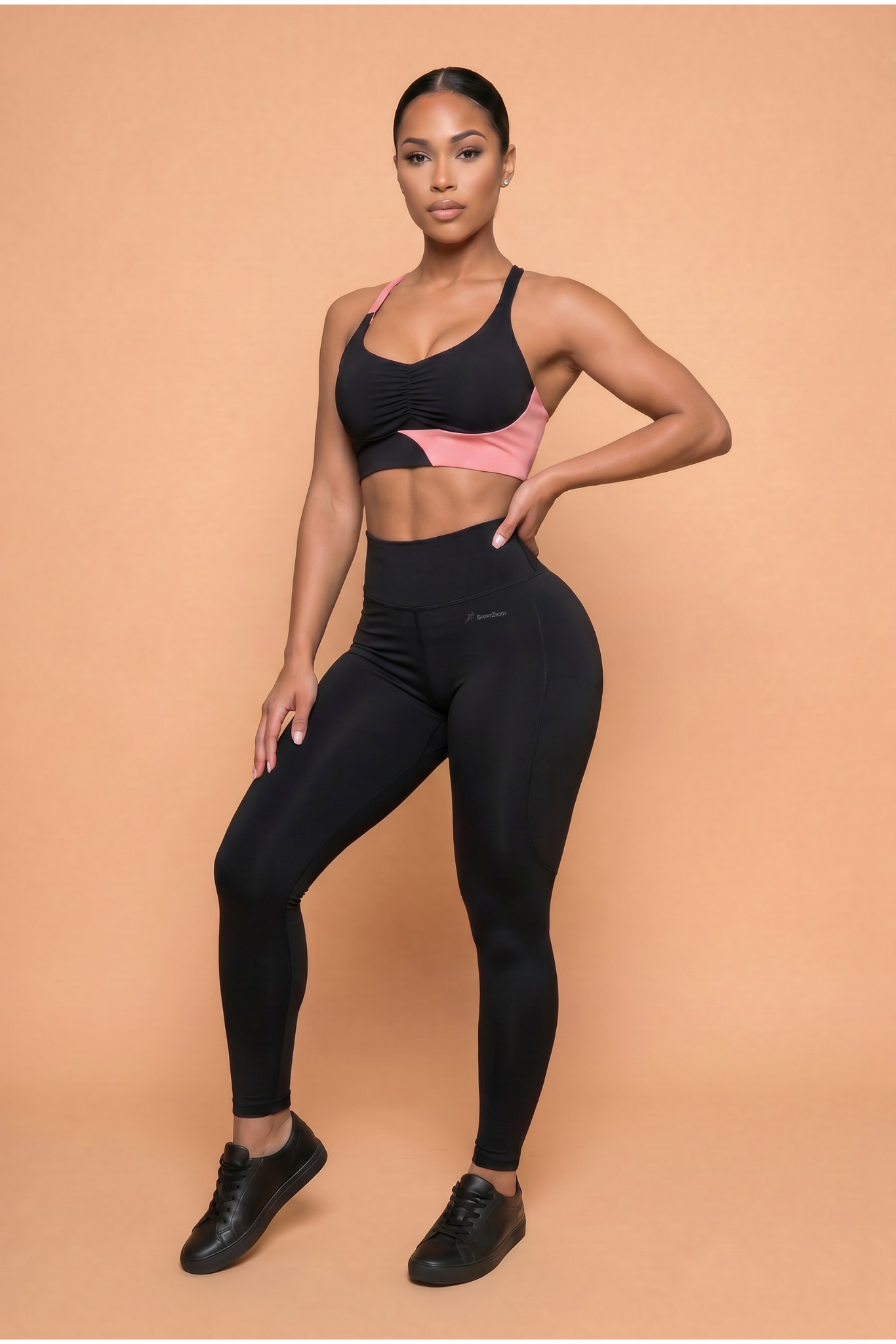 SportZbody Pink Pantha High-Waisted Sculpting Leggings