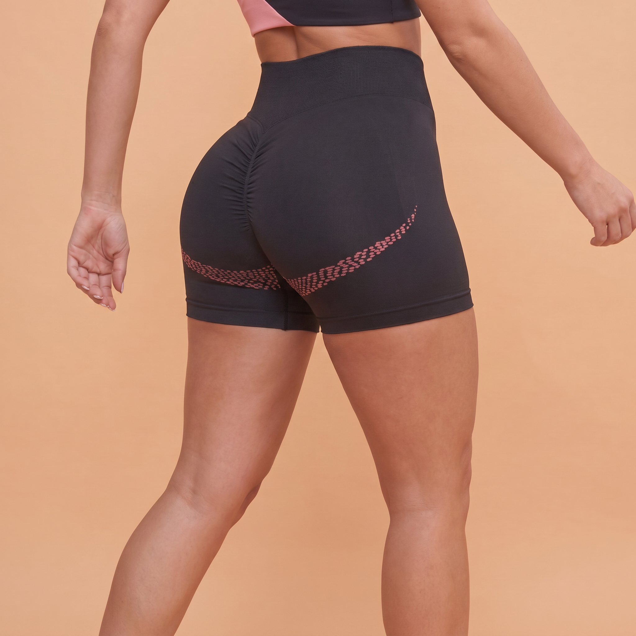 SportZbody Pink Pantha High-Waisted Sculpting Shorts