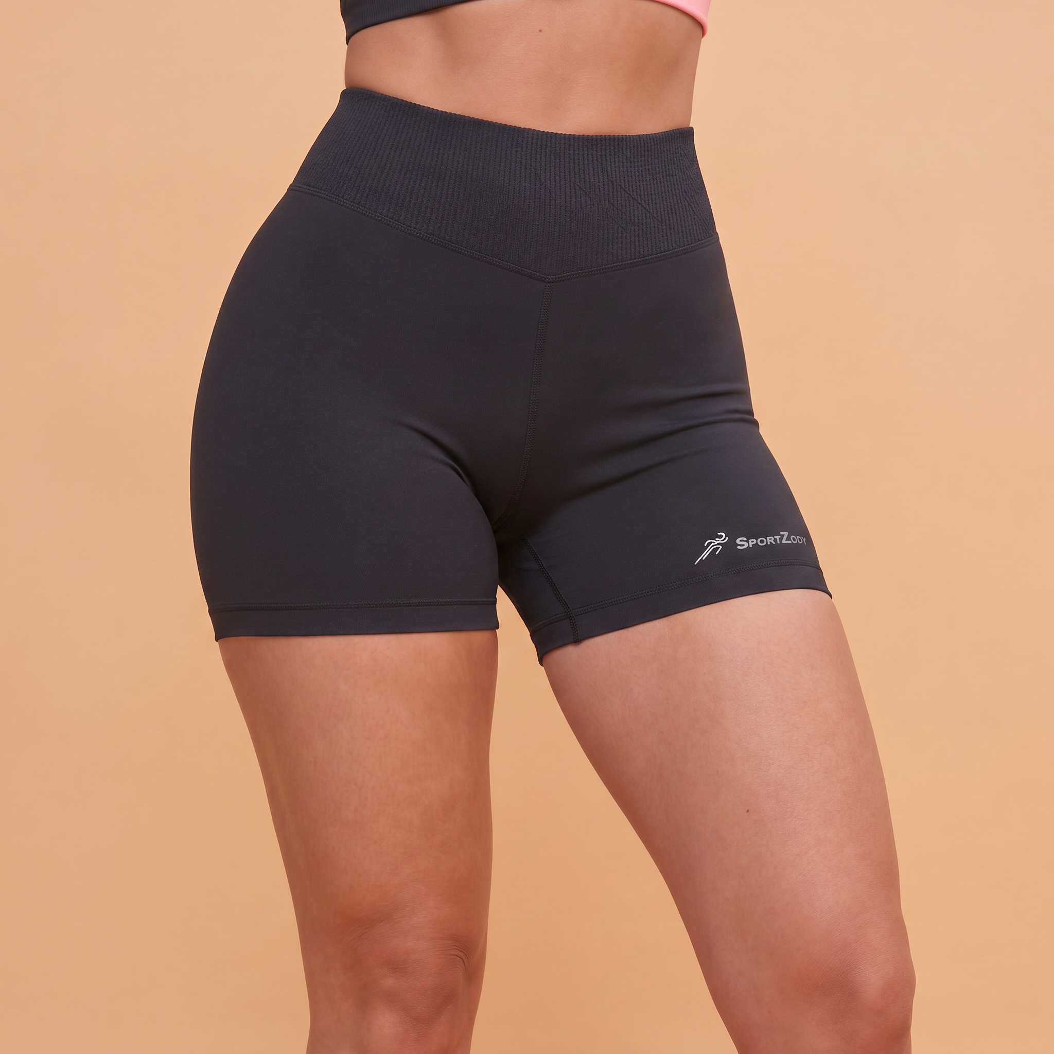 SportZbody Pink Pantha High-Waisted Sculpting Shorts