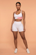 Pink Pantha Sculpting Workout Top - White