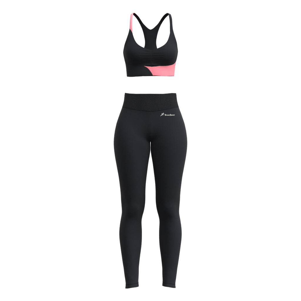 SportZbody Pink Pantha High-Waisted Sculpting Leggings Set