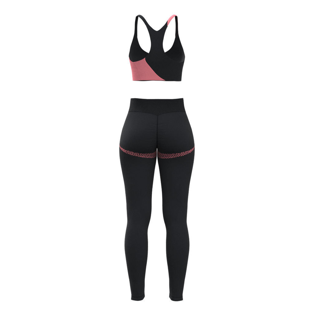 SportZbody Pink Pantha High-Waisted Sculpting Leggings Set