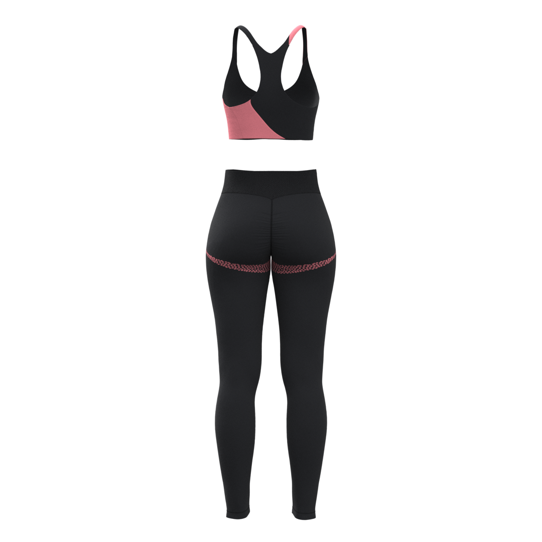 SportZbody Pink Pantha High-Waisted Sculpting Leggings Set