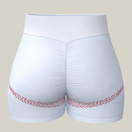SportZbody Pink Pantha High-Waisted Sculpting Shorts - White
