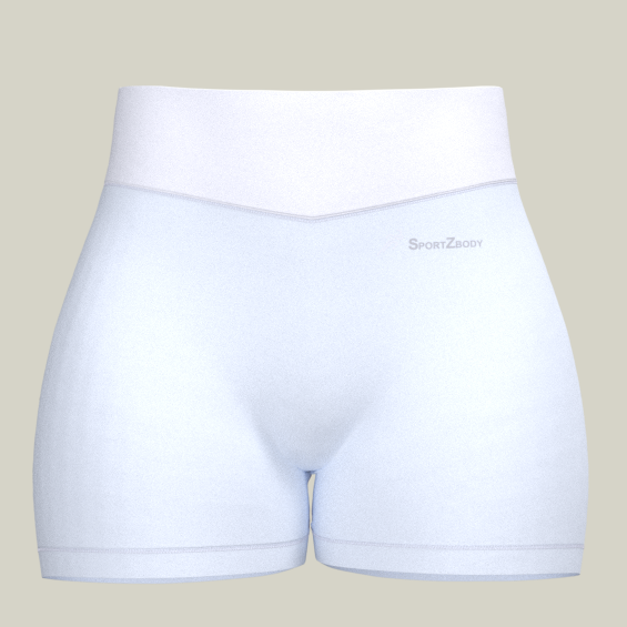 SportZbody Pink Pantha High-Waisted Sculpting Shorts - White