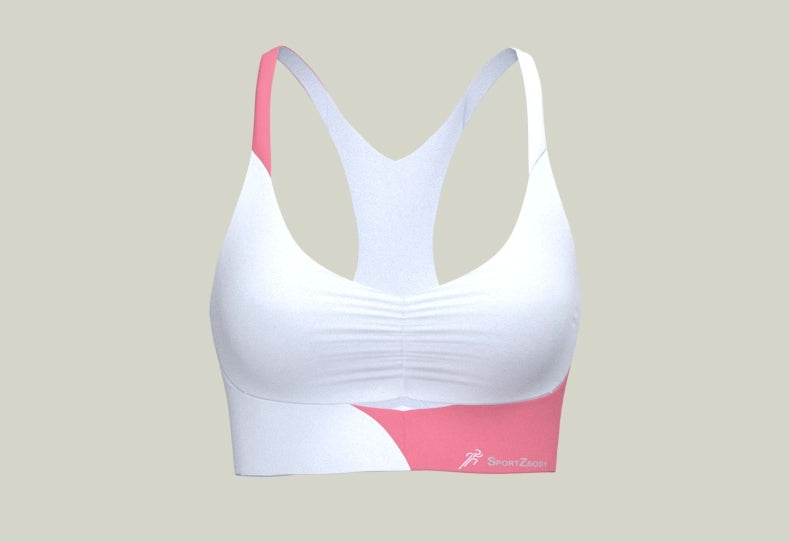 SportZbody Pink Pantha Sculpting Workout Top - White